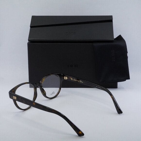Dior LADYDIORO1 0086 00 Round Eyeglasses 49mm - Dark Havana - Picture 4 of 9